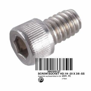 204100127, ВИНТ HD.1 / 4 "-20 X 3/8" -SS 204100127, ВИНТ HD.1 / 4 "-20 X 3/8" -SS